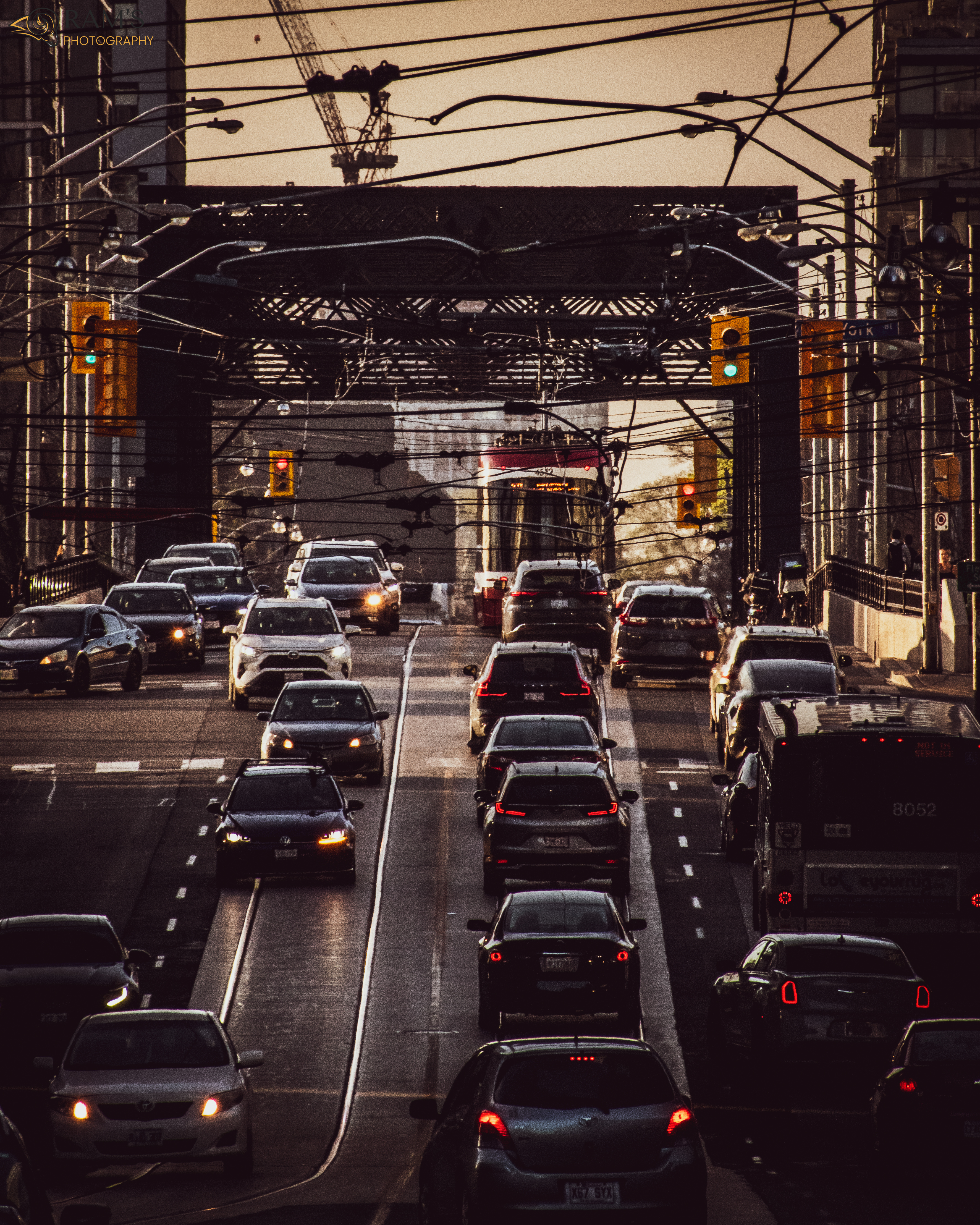 Toronto Rush Hour in during sunset